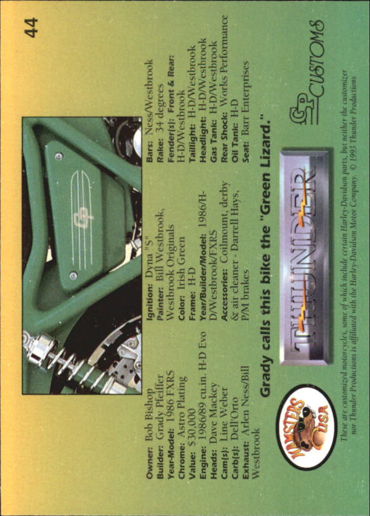 1993 Thunder Productions Thunder Custom Motorcycles #44 1986 FXRS back image