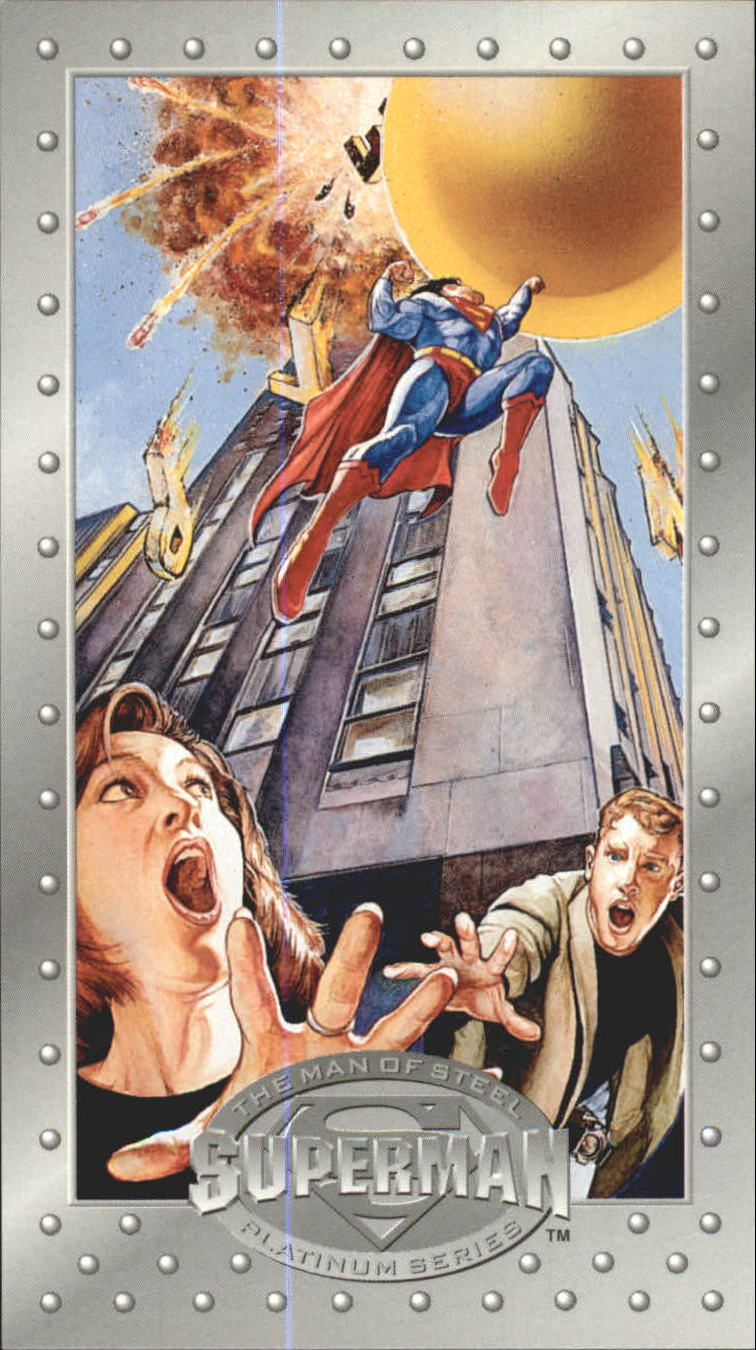 1994 SkyBox Superman Man of Steel Platinum Series Premium Edition #83 The Fall of Metropolis