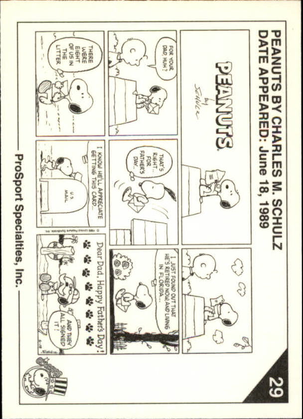 1992 ProSport Specialities Peanuts Classics #29 (No Text) back image