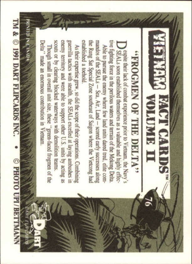 1991 Dart FlipCards Vietnam Facts Series II 76 Frogmen of the Delta