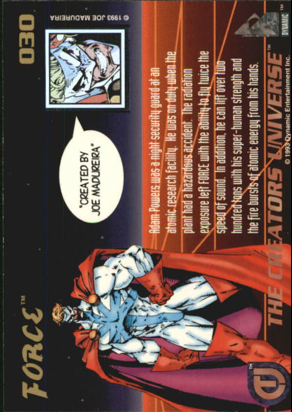 1993 Dynamic Entertainment The Creators Universe #30 Force back image