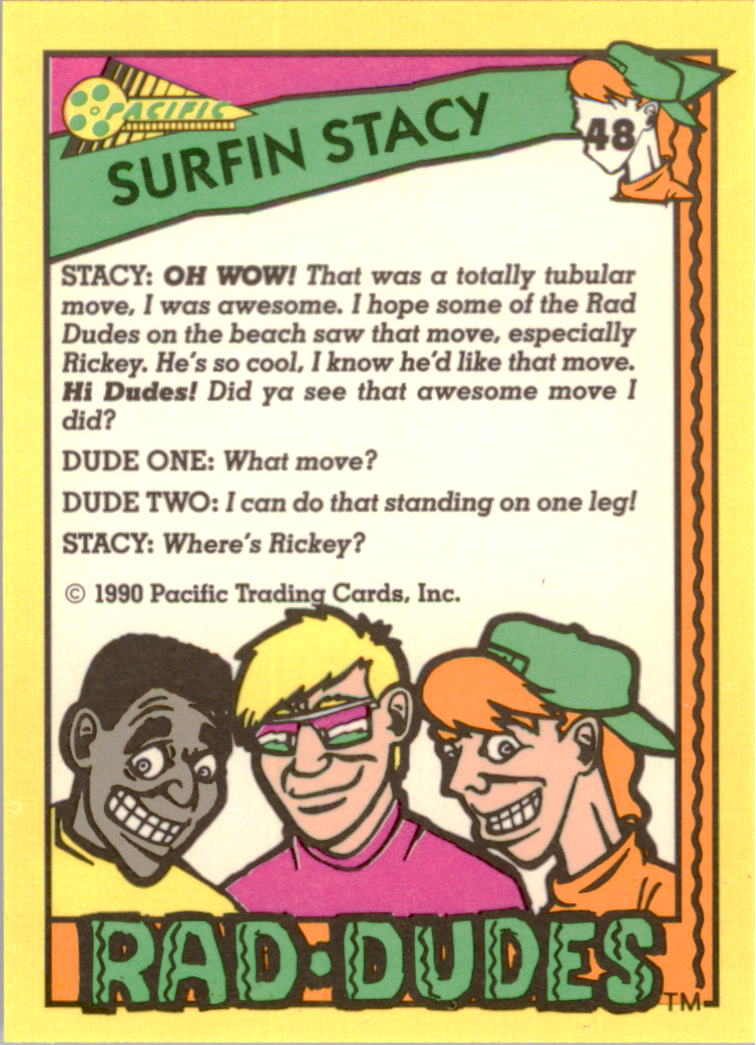 1990 Pacific Rad-Dudes #48A Surfin Stacy back image