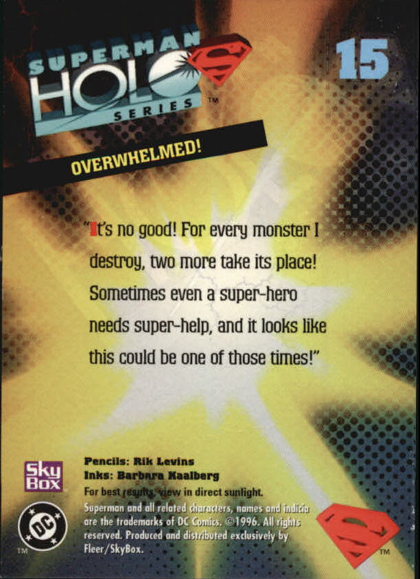 Superman Holo Series (1996 Fleer Skybox) "Main Set" Cards #1 to #50 - Picture 31 of 98