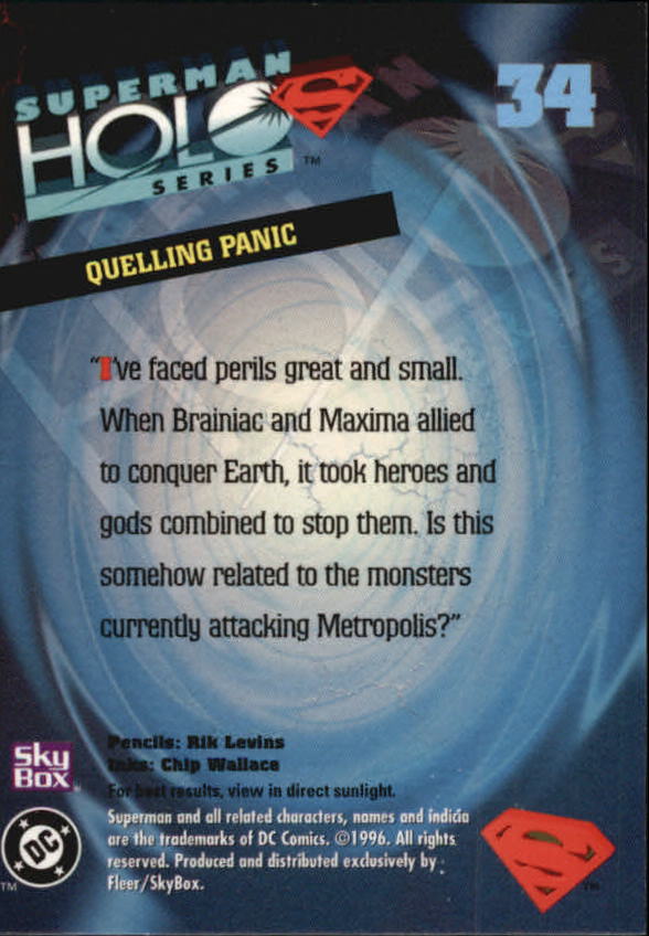 Superman Holo Series (1996 Fleer Skybox) "Main Set" Cards #1 to #50 - Picture 68 of 98