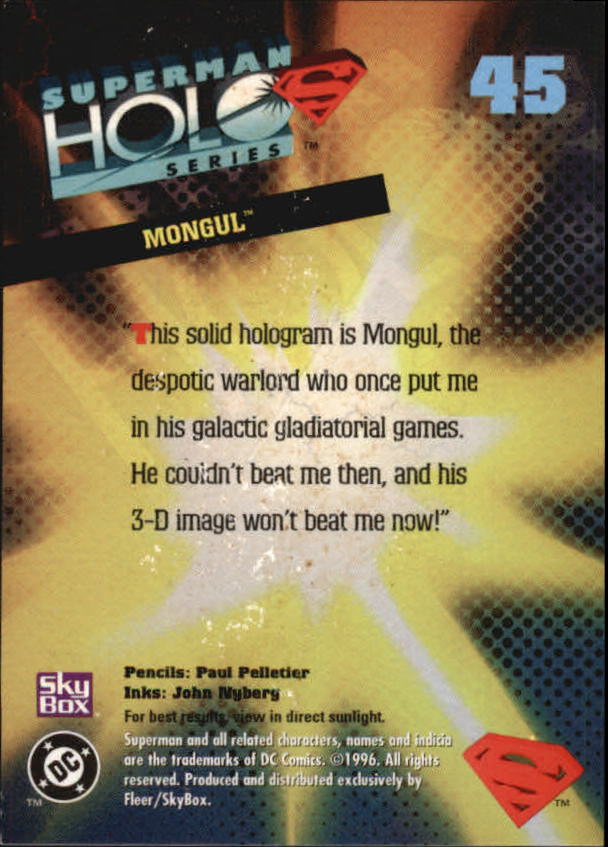 Superman Holo Series (1996 Fleer Skybox) "Main Set" Cards #1 to #50 - Picture 90 of 98