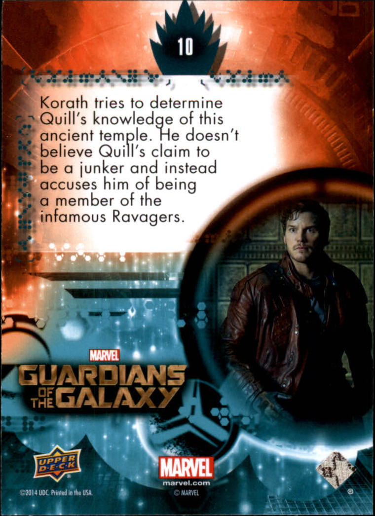 2014 Upper Deck Guardians of the Galaxy #10 Korath tries to determine Quill's knowledge of thi back image