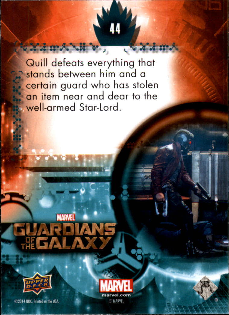 2014 Upper Deck Guardians of the Galaxy #44 Quill defeats everything that stands between him a back image