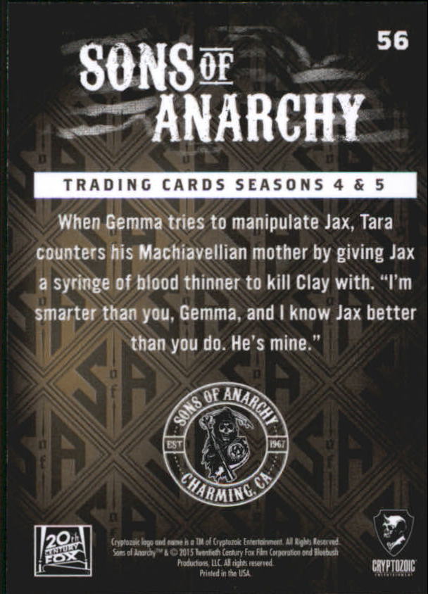 2015 Cryptozoic Sons of Anarchy Seasons 4-5 #56 Tell Me You Love Me back image