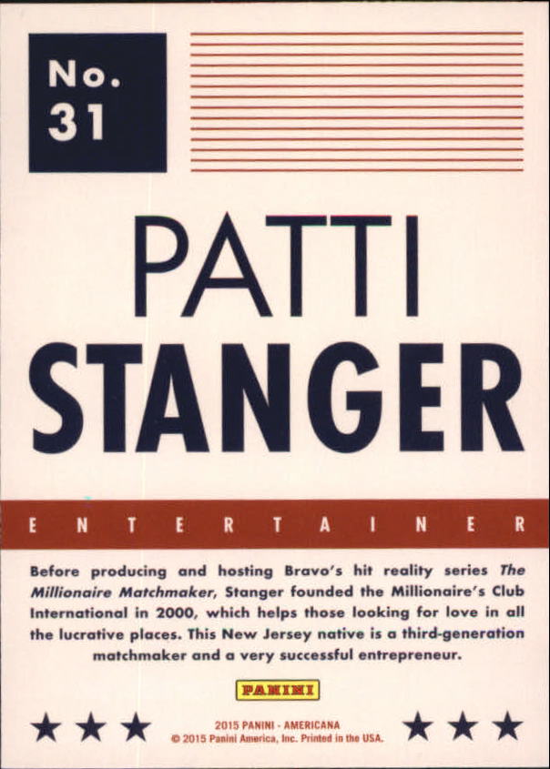 2015 Panini Americana Blue #31 Patti Stanger back image