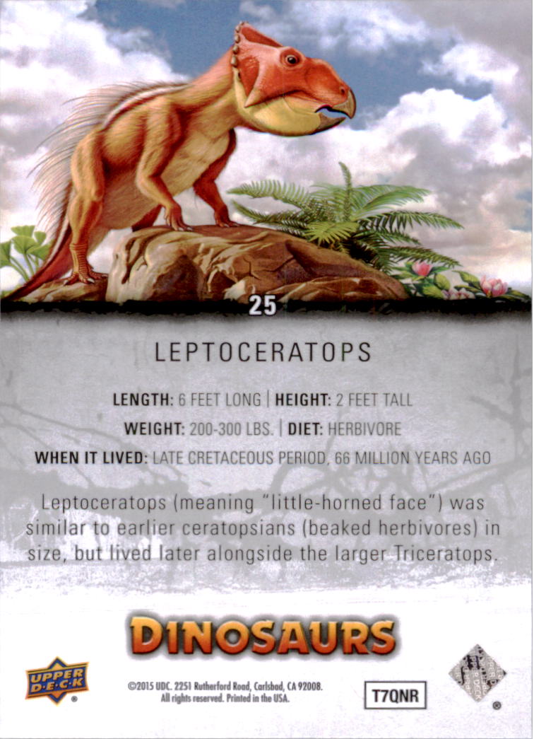 2015 Upper Deck Dinosaurs #25 Leptoceratops back image