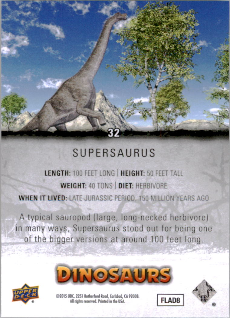2015 Upper Deck Dinosaurs #32 Supersaurus back image