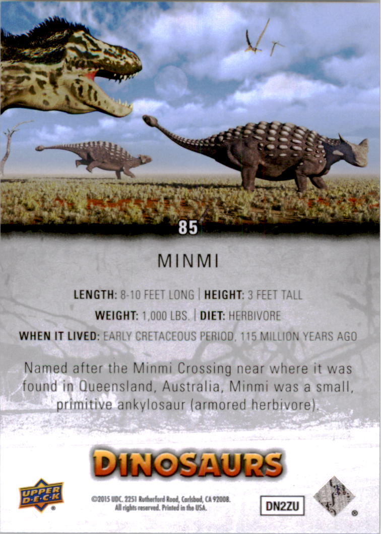 2015 Upper Deck Dinosaurs #85 Minmi back image