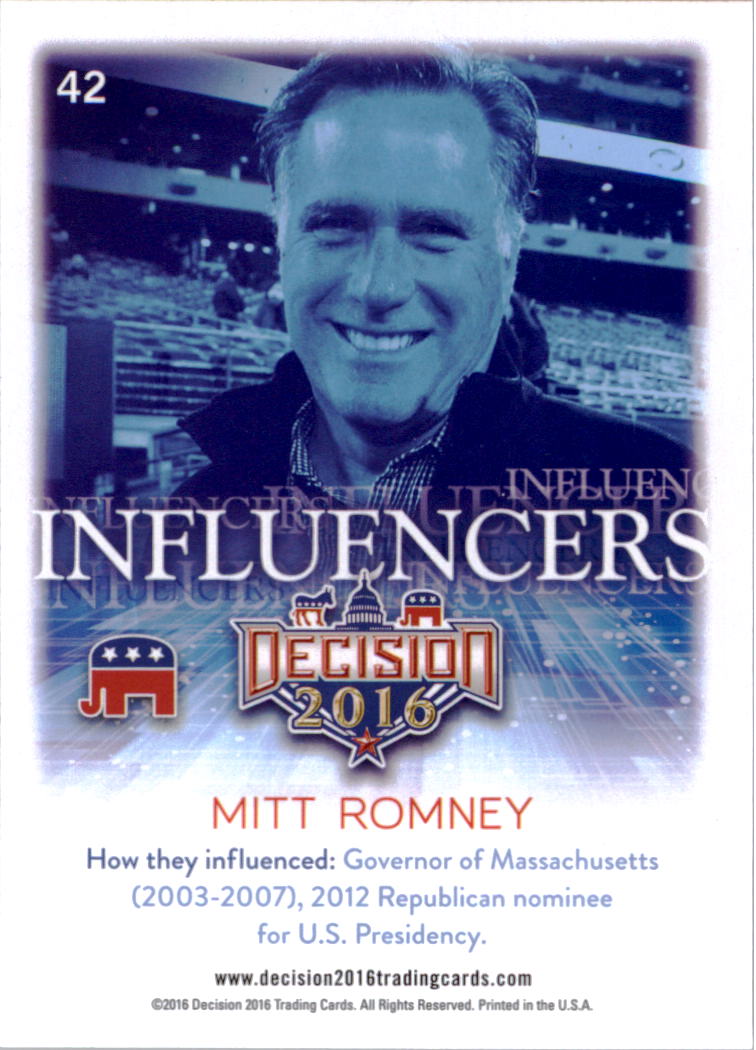 2016 Decision 2016 #42 Mitt Romney back image