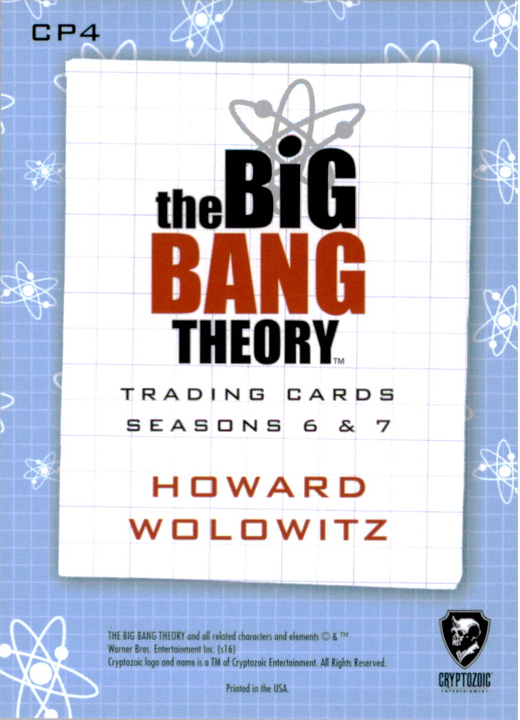 2016 Cryptozoic The Big Bang Theory Seasons 6 and 7 Portraits #CP4 Howard Wolowitz back image