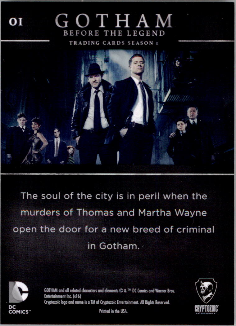 2016 Cryptozoic Gotham Season One #1 Title Card back image
