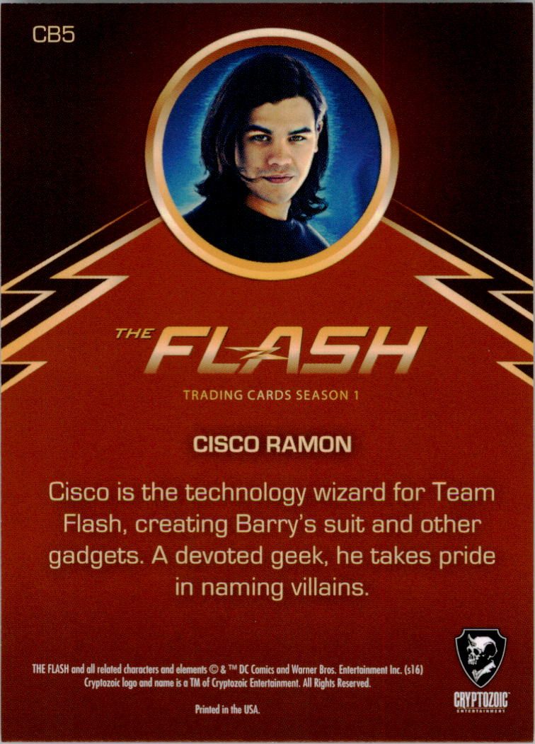 2016 Cryptozoic The Flash Season 1 Character Bios #CB5 Cisco Ramon back image