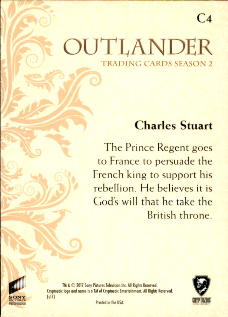 2017 Cryptozoic Outlander Season 2 Character Bios #C4 Charles Stuart back image