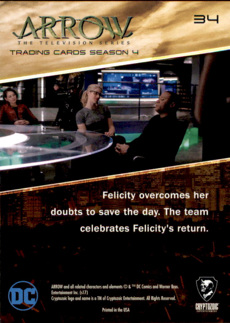 2017 Cryptozoic Arrow Season Four #34 Felicity's Back back image