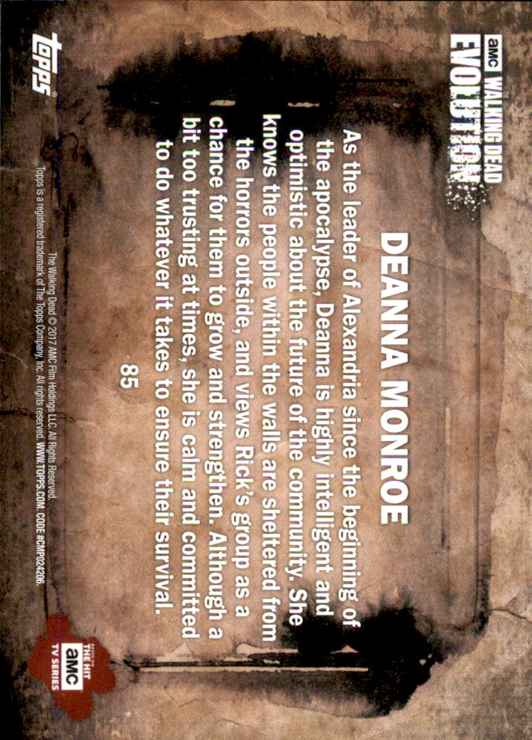 2017 Topps The Walking Dead Evolution #85 Deanna Monroe back image