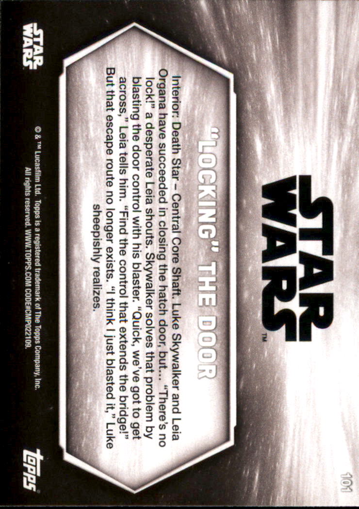 2018 Topps Star Wars A New Hope Black and White #101 Locking the Door back image