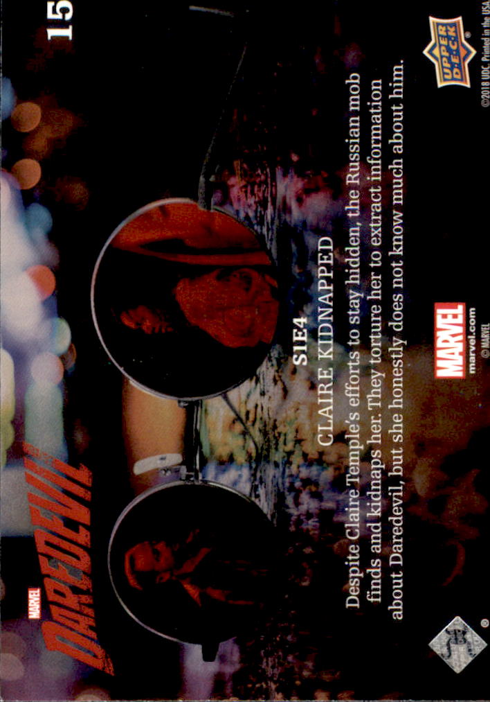 2018 Upper Deck Daredevil Seasons 1 and 2 #15 Claire Kidnapped back image