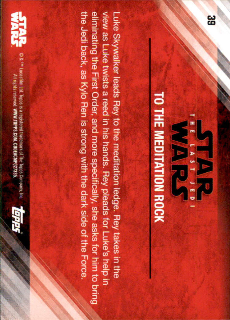 2018 Topps Star Wars The Last Jedi Series Two #39 To the Meditation Rock back image