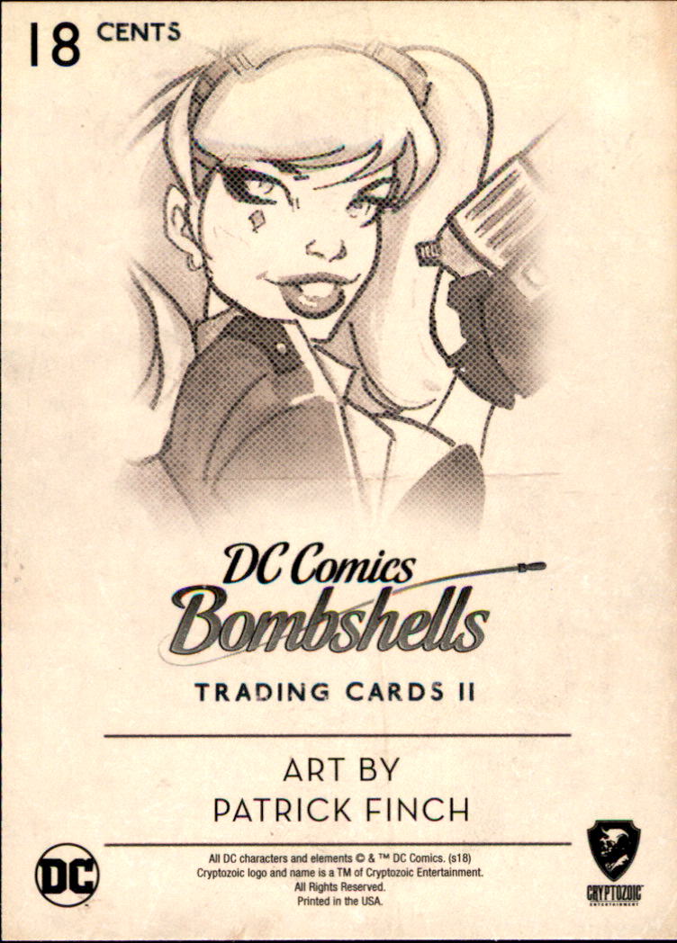 2018 Cryptozoic DC Comics Bombshells II #18 Harley Quinn back image