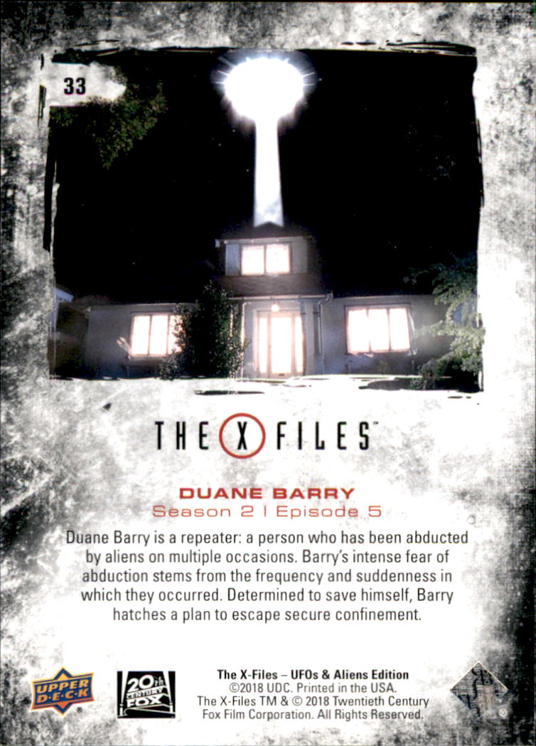2019 Upper Deck X-Files UFOs and Aliens #33 Duane Barry back image
