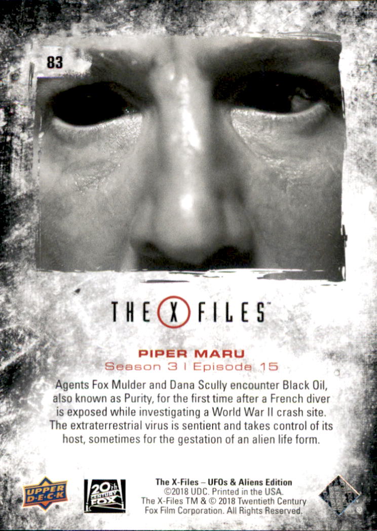 2019 Upper Deck X-Files UFOs and Aliens #83 Piper Maru back image