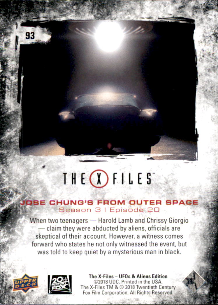 2019 Upper Deck X-Files UFOs and Aliens #93 Jose Chung's From Outer Space back image