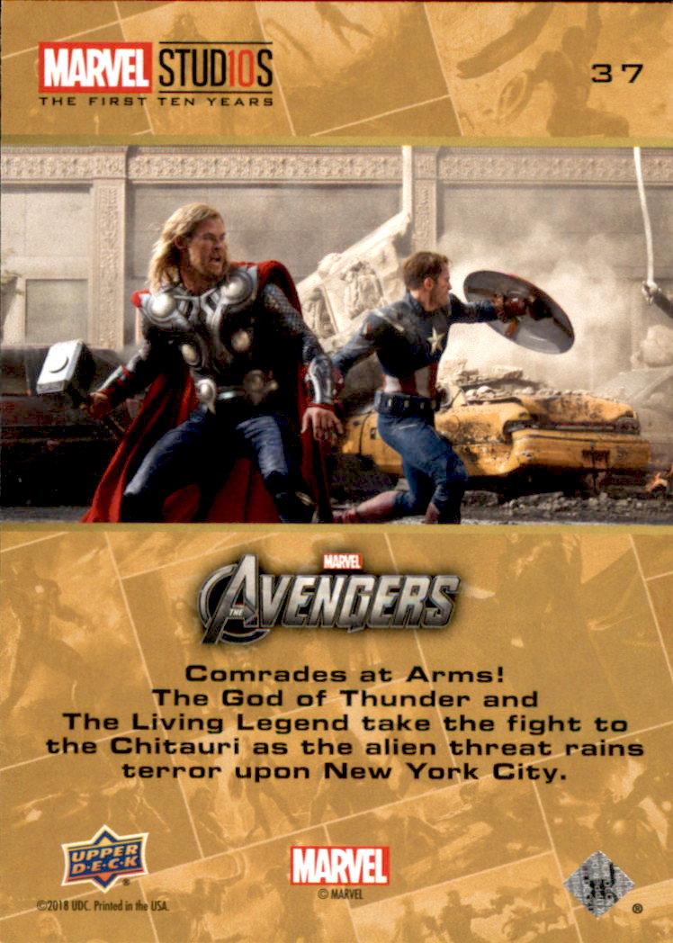 2019 Upper Deck Marvel Studios The First Ten Years #37 Thor & Cap back image