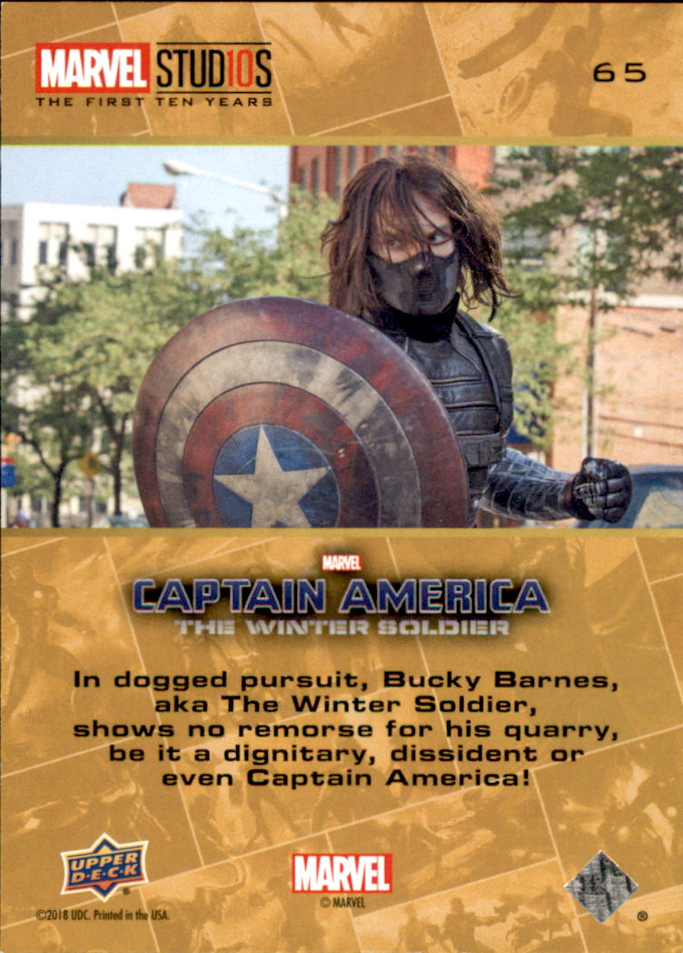 2019 Upper Deck Marvel Studios The First Ten Years #65 Bucky Barnes back image