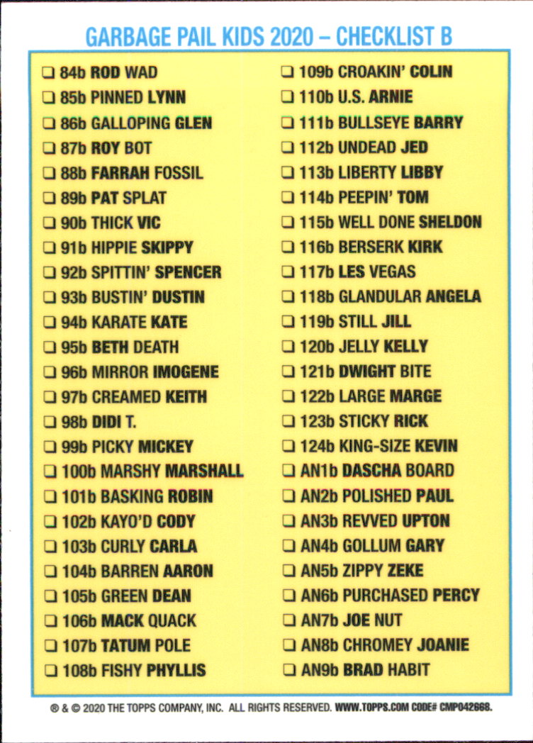 2020 Topps Chrome Series 3 Garbage Pail Kids Singles - You Choose - Picture 59 of 96