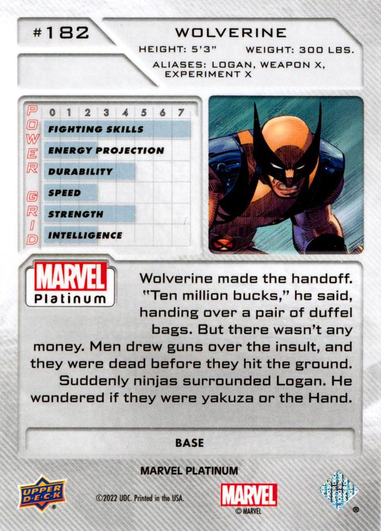 2023 Upper Deck Marvel Platinum #182 Wolverine SP on Fanatics Collect
