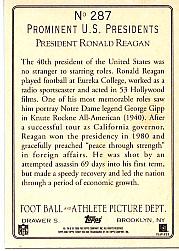 2005 Topps Turkey Red #287 Ronald Reagan back image