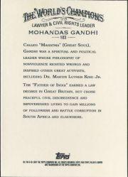 2007 Topps Allen and Ginter #103 Mohandas Gandhi back image