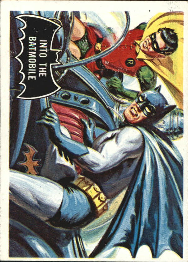 1966 Topps Batman Black Bat #8 Into the Batmobile
