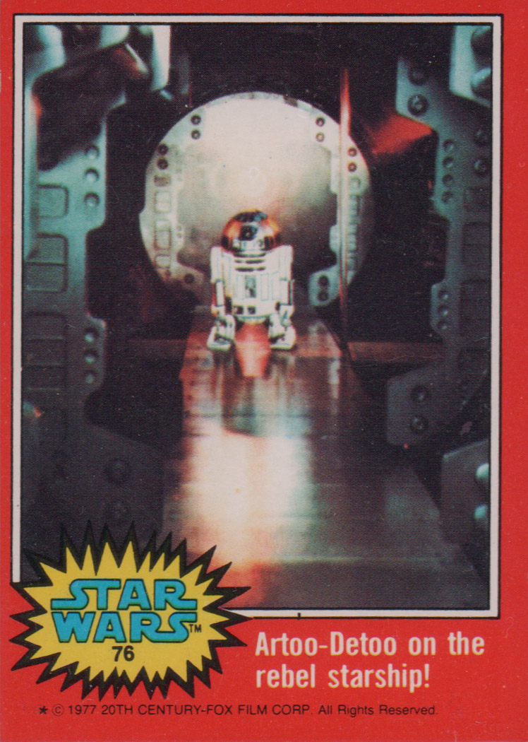 1977 Topps Star Wars #76 R2-D2 on the rebel starship