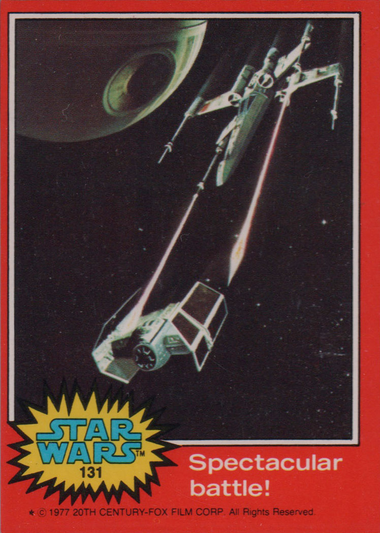 1977 Topps Star Wars #131 Spectacular battle