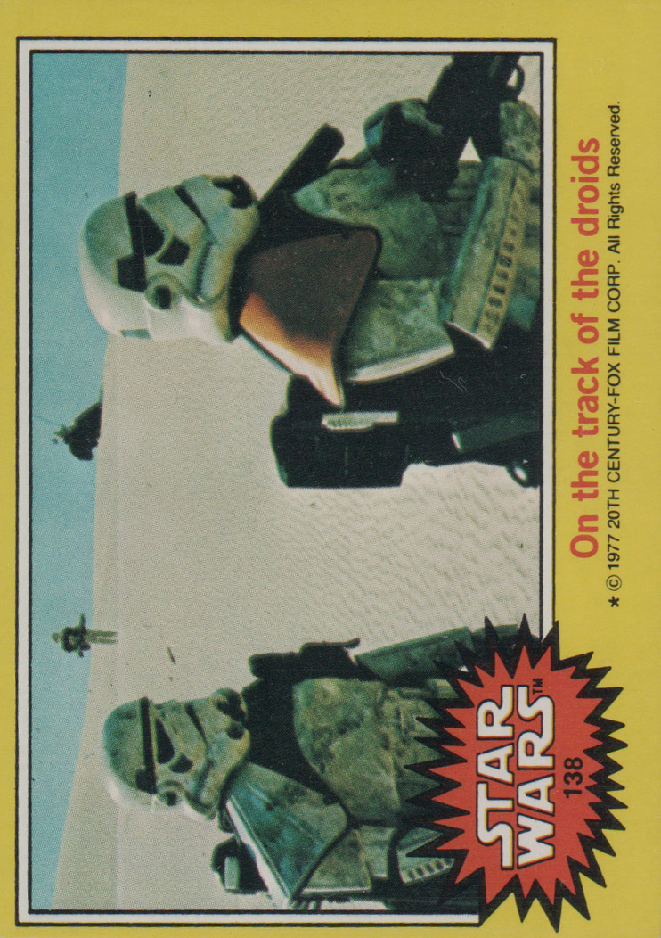 1977 Topps Star Wars #138 On the track of the droids