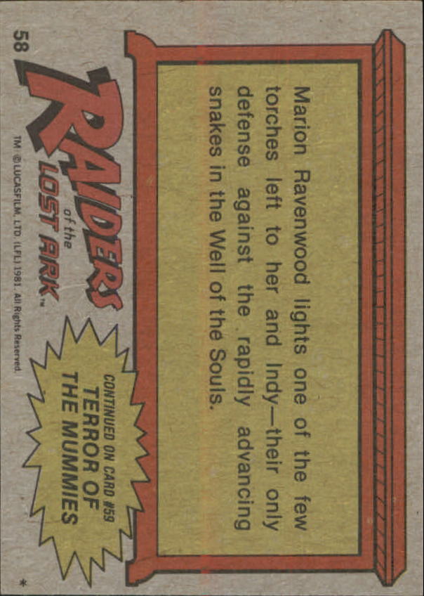 1981 Topps Raiders of the Lost Ark #58 Trapped In The Well back image