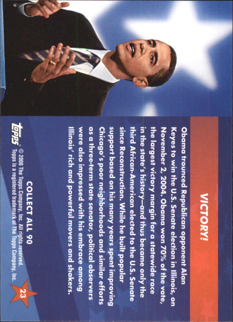 2009 Topps President Obama Inaugural #23 Victory! back image