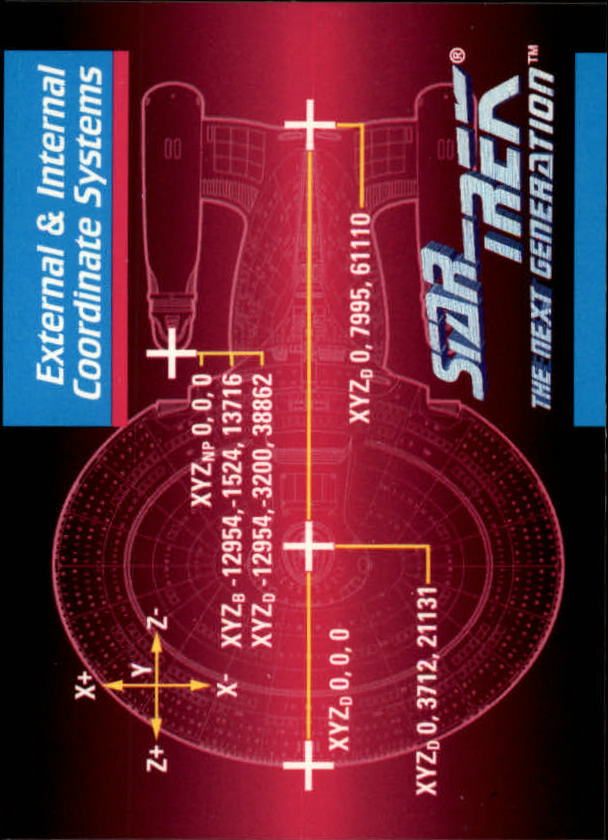1992 SkyBox Star Trek The Next Generation #95 External and Internal Coord. System