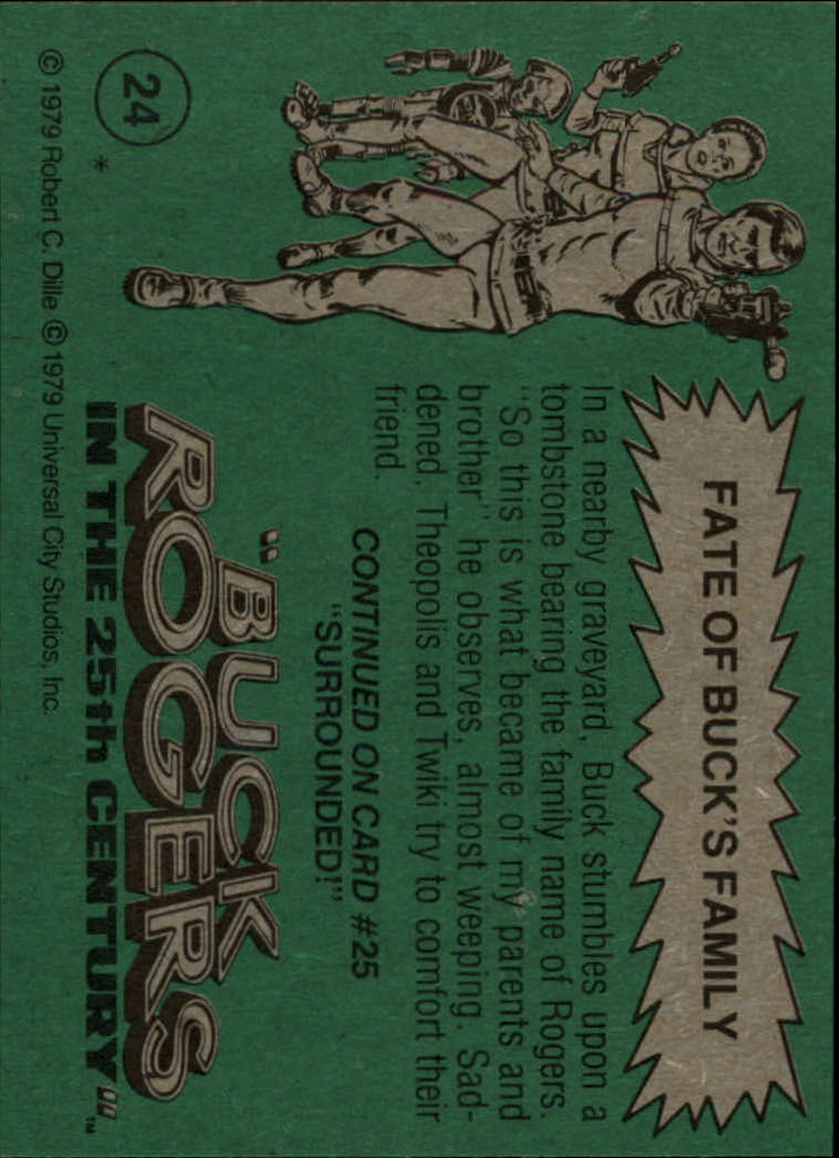 1979 Topps Buck Rogers #24 Fate of Buck's Family back image