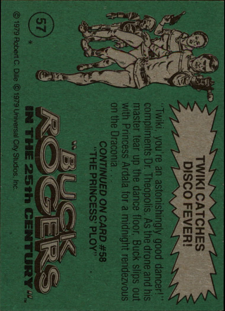 1979 Topps Buck Rogers #57 Twiki Catches Disco Fever back image
