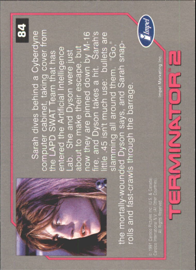 1991 Impel Terminator II #84 Sarah Confronts the Swat Team back image