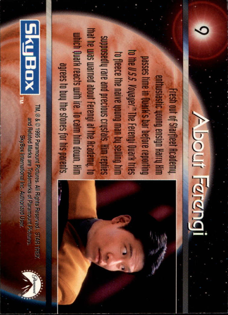 1995 SkyBox Star Trek Voyager Series 1 #9 About Ferengi back image