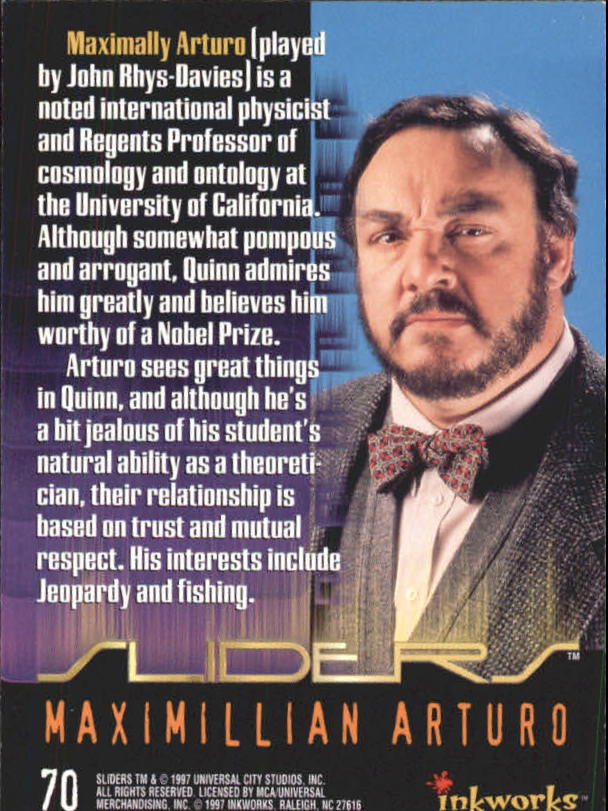 1997 Inkworks Sliders 70 Maximillian Arturo NMMT