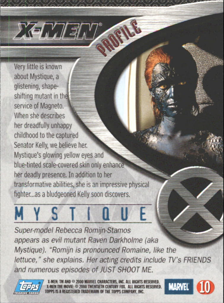2000 Topps X-Men Movie #10 Mystique back image