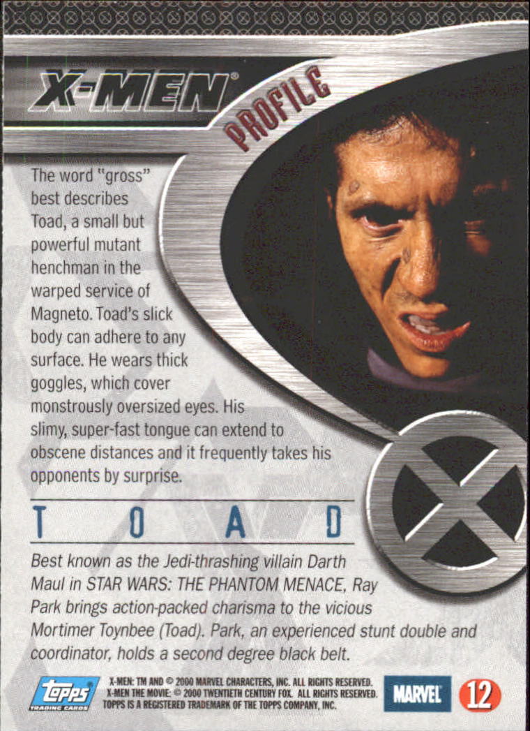 2000 Topps X-Men Movie #12 Toad back image
